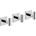 KOKOSIRI Robe Hook Bathroom Towel Coat Hooks for Bath Kitchen Wall 3 Pack Chrome Stainless Steel B1013CH-P3