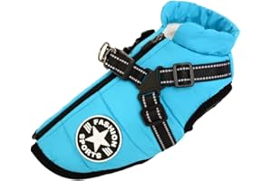 ENGEL WEMANG Waterproof Dog Vest, Warm Vest with Dog Harness, Warm Winter Warm and Soft, 9 Colours, Sky Blue, M