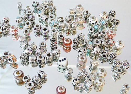 100 Great Colourful Beads Mixed Insolvency, Business Solution Jar, Silver, Rhinestone
