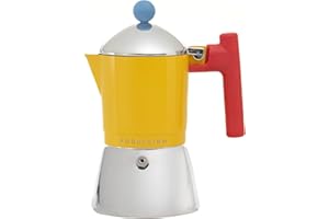 Foodesign Caffettiera Moka Cocca 3 Tazze, design moderno, per gas e induzione, caldaia bi-materiale