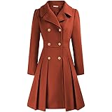 GRACE KARIN Donna Cappotto Elegante Coat Lana Donna Elegante Trench Donna Doppiopetto/Cintura