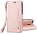 Produktbild Ferlinso Hülle für Honor 7C / Huawei Y7 2018 /Huawei Y7 Prime 2018, Elegantes Retro Leder mit Identifikation Kreditkarte Schlitz Halter Schlag Abdeckungs Standplatz magnetischer Verschluss (Roségold)