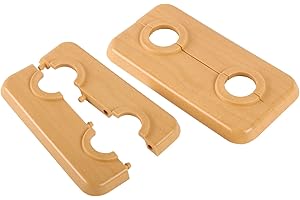 Sanitop-Wingenroth Doppel-Klapprosette für Heizungsrohre | 15 mm oder Typ 1/4 '' | 2er-Set | Rosette | Abdeckung für Heizungsrohre | Ahorn | 19454 9