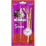 Whiskas Sticks Katzensnack Reich an Rind, 14 Packungen (14 x 36 g)