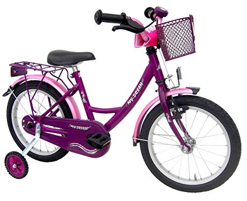 Kinderfahrrad 16" Zoll (= 40,6cm) MY DREAM lila Stützräder + Seitenständer