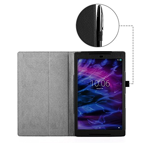EasyAcc Schutzhülle tasche für Medion Lifetab S10351 S10352 MD 99666 Flip Case Book Cover Hüllen Ledertasche lederhülle mit Standfunktion / Auto Sleep – PU Leder, Schwarz, Slim - 2