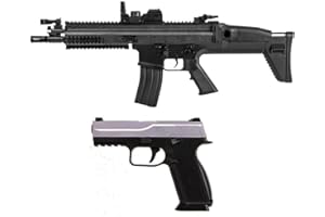 CYBERGUN Pack complet Pacchetto Softair-Fucile FN Scar Elettrico e Pistola a Molla FNS-9 (0,5 Joule) + 500 Pallini