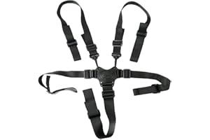 VIENTIANE 5 Puntos Arnés Silla Bebé Cinturón Seguridad,Gancho Giratorio Ajustable Correa de Seguridad para Silla de Paseo para Niños,Silla de Paseo,Sillita (Negra)