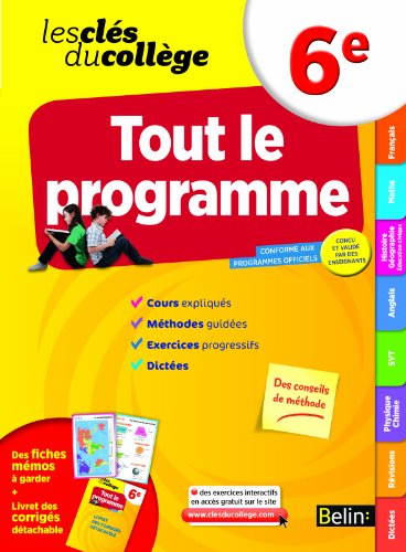 couverture de : Les cl&eacute;s du coll&egrave;ge :  tout le programme de 6&egrave;me