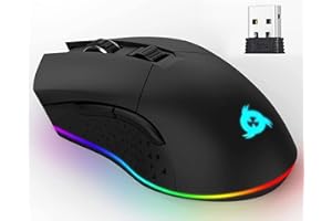 KLIM Blaze - Ratón inalámbrico Gaming Recargable RGB - NUEVO 2023 - Sensor de Alta precisión con batería Recargable de Larga 