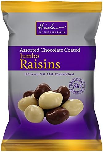 Jumbo Raisin White &amp; Milk Chocolate Coated Treats Hider Foods 135g (Pack of 1)