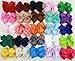 25pcs 4 Inches Boutique Hair Bows Girls Kids Children Alligator Clip Grosgrain Ribbon Headbands
