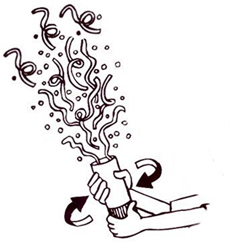 10 Konfettishooter Bunt 40cm für Geburtstag Silvester | Extra lauter Knall | Konfetti Kanone mit Hoher Schussweite