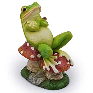 Wonderland Toad Relaxing on Mushroom Home Decor, Garden Decoration, Balcony, Kids Room Decor, Gift, Gifting