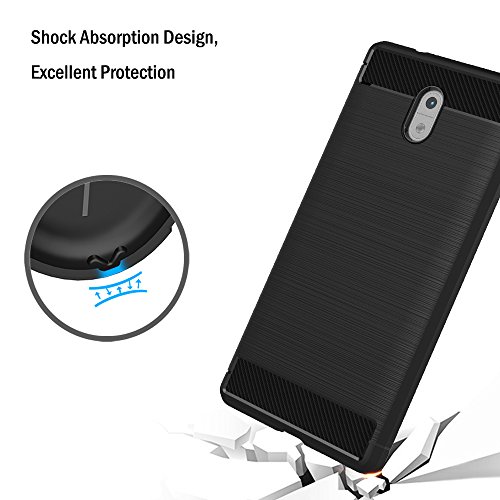 Funda Nokia 3  AICEK Negro Silicona Fundas para Nokia 3 Carcasa Nokia 3 Fibra de Carbono Funda Case  5 0 Pulgadas 