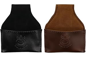 Tiardey 2Pcs Sac à Craie de Billard, Sac à Craie de Billard Portable, Sac Accessoire de Sac de Poche en PU Noir + Marron