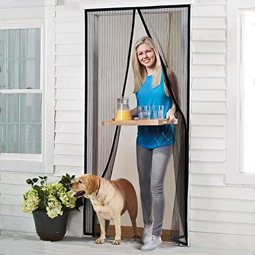 Cymax Magnetic Door Screen - Fits Door Openings Up To 110* 220 cm MAX - Heavy Duty Full Frame Velcro Mesh with Top-to-Bottom Seal. Keep Bugs Out Let Fresh Air In. No More Mosquitos or Flying Insects
