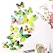 Produktbild DIKHBJWQ 12pcs Aufkleber Wandaufkleber Home Dekorationen 3D Butterfly Rainbow Green