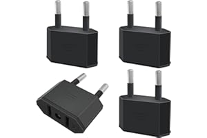 Tixlux Adaptateur Prise USA, US vers France Adapter, fiche d'adaptation USA Deutschland Stecker, fiche de Voyage US vers EU, Adaptateur US vers EU, Adaptateur USA Prise, Adaptateur EU Prise