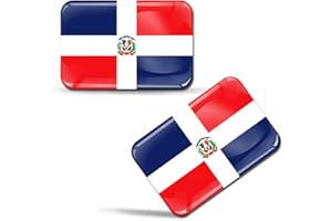 SkinoEu® 2 x 3D Pegatinas Bandera República Dominicana F 212