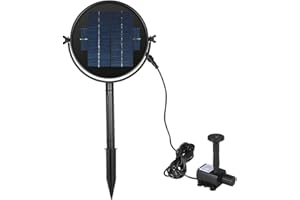 Decdeal Solar Powered Pond Pump Solar Panel Solar Powered Fountain Water Pump Kit for Bird Bath Pond Pull 9V/3W