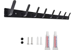Sevenpers Percheros Pared, Perchero de Pared de Diseño Moderno con 8 ganchos para Entrada, Cocina, Baño, Dos Métodos de Instalación
