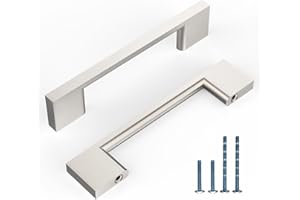 Coinkoly 10 Pezzi Maniglie per Mobili da Cucina Foro 96 mm, Nichel Spazzolato,per Armadietti e Cassetti CK-EU0016