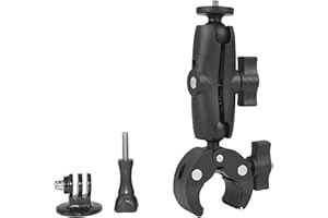 Higatful Soporte de motocicleta para pinza de manillar para Insta360 One X2, X, One R, GO 2, GoPro Hero, Accesorios de adaptador de pinza Super