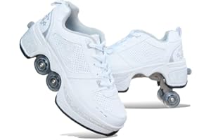 Patins A roulettes Reglables,Deform Wheels Skates Roller Shoes Casual Sneakers Walking Skates Hommes Femmes Runaway Patins à Quatre Roues,A-38