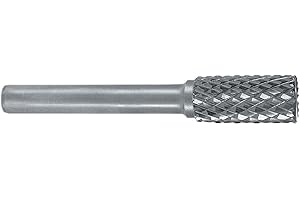 RUKO Tungsten Carbide Rotary Burr with End Teething, A Cylinder (ZYAS) Shape, Bright Finish, 6.0 mm Diameter, 58 mm Length, R116015