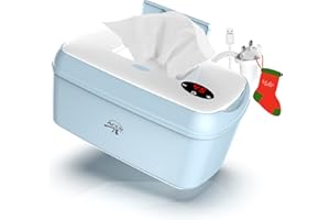 FAMILY CARE ACCU Wipe Warmer for Babies, Baby Wipes Dispenser Heater with USB Adapter & LCD Display, Portable Infant Wipes Case, Wipes Warmer Blue