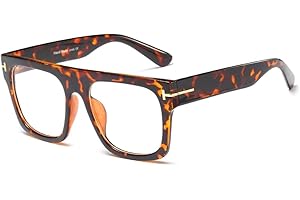 Jurchio Unisex Klassische Brille für Herren und Damen | Platz Brillengestell im Vintage-Look | Ohne Stärke Klarglas Gläser Glasses mit Brillenetui