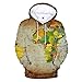 Produktbild Luckycat Unisex 3D Druck Weltkarte Hoodie Kapuzenpullover Langarm Sweatshirt Kapuzenjacke Mit Taschen Herren 3D Druck Kaputzenpullover Hoodies mit Tasche Langarm Bunt mit Kaputzen