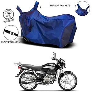 COLLECTIONS Waterproof Bike Cover for Hero Splendor Plus i3s UV Ray Protection - Dustproof - Premium Fabric (Blue)