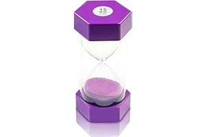 DREAM HORSEX Sablier Enfant, Minuterie de Cuisine, Couleur sablier, Montre de Cuisine, pour Enfants, Jeu de Classe, Cuisine, Décoration de Bureau à Domicile, 15 Minutes, Violet…