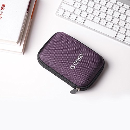 ORICO Festplattentasche Schutztasche Schutzbox für 2,5 Zoll externe tragbare Festplatten Western Digital WD Seagate Toshiba Samsung Intenso (2.5″, Lila) - 7