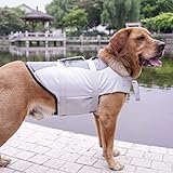 * Seco y fácil de limpiar. XDYFF Perro Chaleco Salvavidas Chaqueta Mascotas Salvavidas Chaleco Salvavidas Perros Ajustable Seguridad Natación para Perros Grandes, Medianos y Pequeños,Gray,S