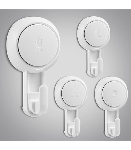 Pamtns 2 Pezzi Ganci a Ventosa Resistenti Gancio da Parete Ventosa Gancio Gancio Accappatoio Doccia Aspirazione Ventosa Gancio Appendi Strofinacci Cucina Gancio Multifunzionale Argento