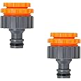 HOKIPO 3 in 1 Tap Connector Adapter for Hose Pipe Fitting for Kitchen Gardening Car Washing Cleaning - Pack of 2 (AR3719*2)