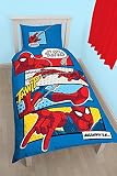 Producto oficial autorizado. Juego de edredón de Marbel con diseño de Spiderman Cabeza de telaraña, tamaño Individual, diseño con Estampado de Gran tamaño