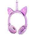 esonstyle Kids Headphones Over Ear with LED Glowing Ears Wired Kids Headsets 85dB Volume Limited 3.5mm Cute Girls Headphones