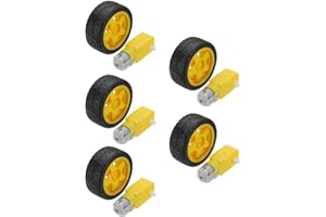 Fasizi Rueda de neumático de plástico con Robot de Coche Inteligente de 5 uds con Motor de Engranaje de 3-6 V DC para Arduino