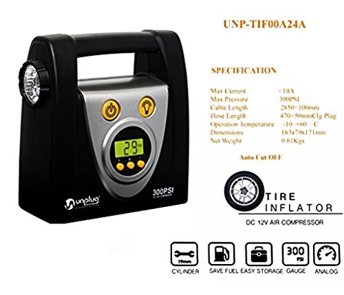 Unplug High 12V DC Power Digital Fully Automatic Tire Inflator With Automatic Cut Off - UNP TIF00A24A For Cars Bikes With One Year Warranty RS.2199 (44.00% Off) - Amazon