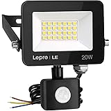 Lepro Faretto LED da Esterno con PIR Sensore di Movimento, 20W 1700 lumen Bianco Diurno 5000K, Proiettore Faretto da Esterno 