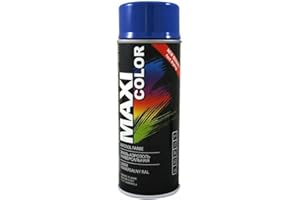 Maxi Color New Quality Lakier w sprayu, połysk, 400 ml, uniwersalny spray nitrocelulozowy, szybkoschnąca farba w sprayu (RAL 5005, niebieski, błyszczący)