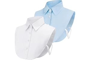 PHOGARY 2 Pezzi Colletto Staccabile Donna Camicia, Camicetta Mezza Camicia Colletto Falso Staccabile Decorativo Camicia Joker Cotone Polsino Collo Dickey Risvolto Falso da Donna