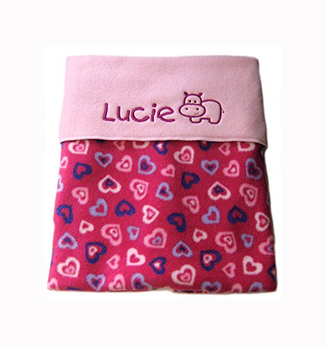 Spoilt Rotten Kids Sweet Heart Pink Personalised Luxury Pram, Cot or Buggy Blanket. Embroidered With Any Name & Choice Of Spoilt Rotten Design Size is 90cm X 70cm. Gorgeous Quality Gift For Any God Child, Grandson, Granddaughter, Niece or Nephew.