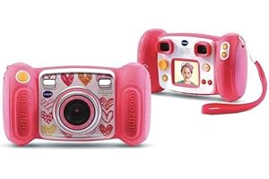 VTech - KidiZoom Smile Rose, Appareil Photo Numérique Enfant 7 en 1, Photos et Vidéos, Écran Couleur, Filtres, Cadres et Effets Rigolos, Cadeau Enfant de 3 Ans à 10 Ans - Contenu en Français