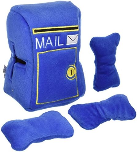 'Dig-it' Stuffable Mailbox Plush Toy, Interactive Hide and Seek for Small Dogs, 4-piece - 6" Mailbox