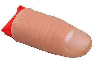 Cunluna Pranks, Magic Thumb, 2PCS Soft Plastic Thumb Tip Fingers Magic Tricks Toy Tool + 2PCS Red Silk for Stage Bar Party Home Shows Street